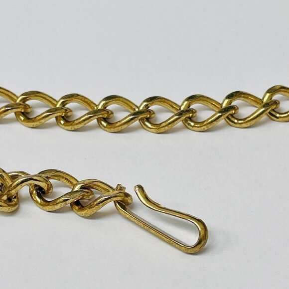 Authentic CHANEL 24K Gold Chain Belt Vintage CC Medallion Round Logo Gold 1982